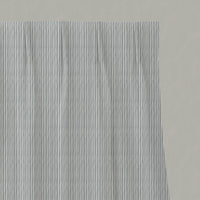 Grey Striped Linen Pleated Curtains - Maisa Greige - White base fabric.