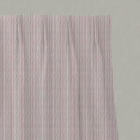 Pink Striped Linen Pleated Curtains - Maisa Peony - White base fabric.