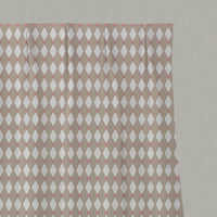 Pink Abstract Linen Pleated Curtain - Ronelle Peony-WHT - White base fabric.