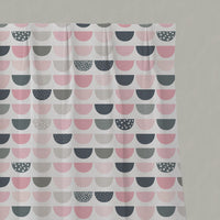 Pink Kids Linen Pleated Curtains - Zippo Pink - White base fabric.