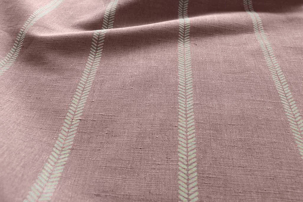 Rana Dusty Pink - Pink curtain fabric with hand drawn stripes