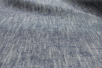Linen Cotton Herringbone fabric, Ruby Indigo