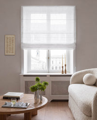 Made To Measure Roman Blind - White Linen Blind unlined