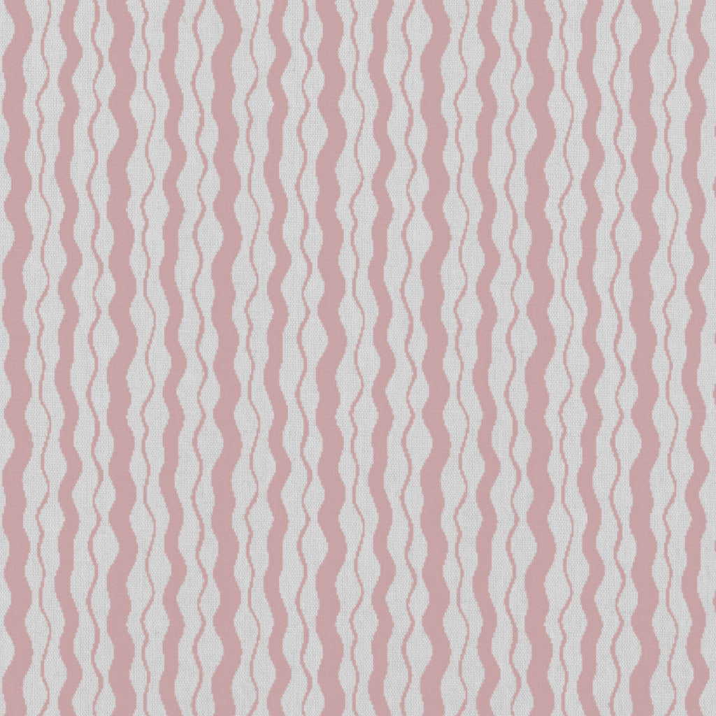 Safiya Peony-WHT - white curtain fabric with Pink abstract stripe print