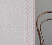 Safiya Peony-WHT - white curtain fabric with Pink abstract stripe print