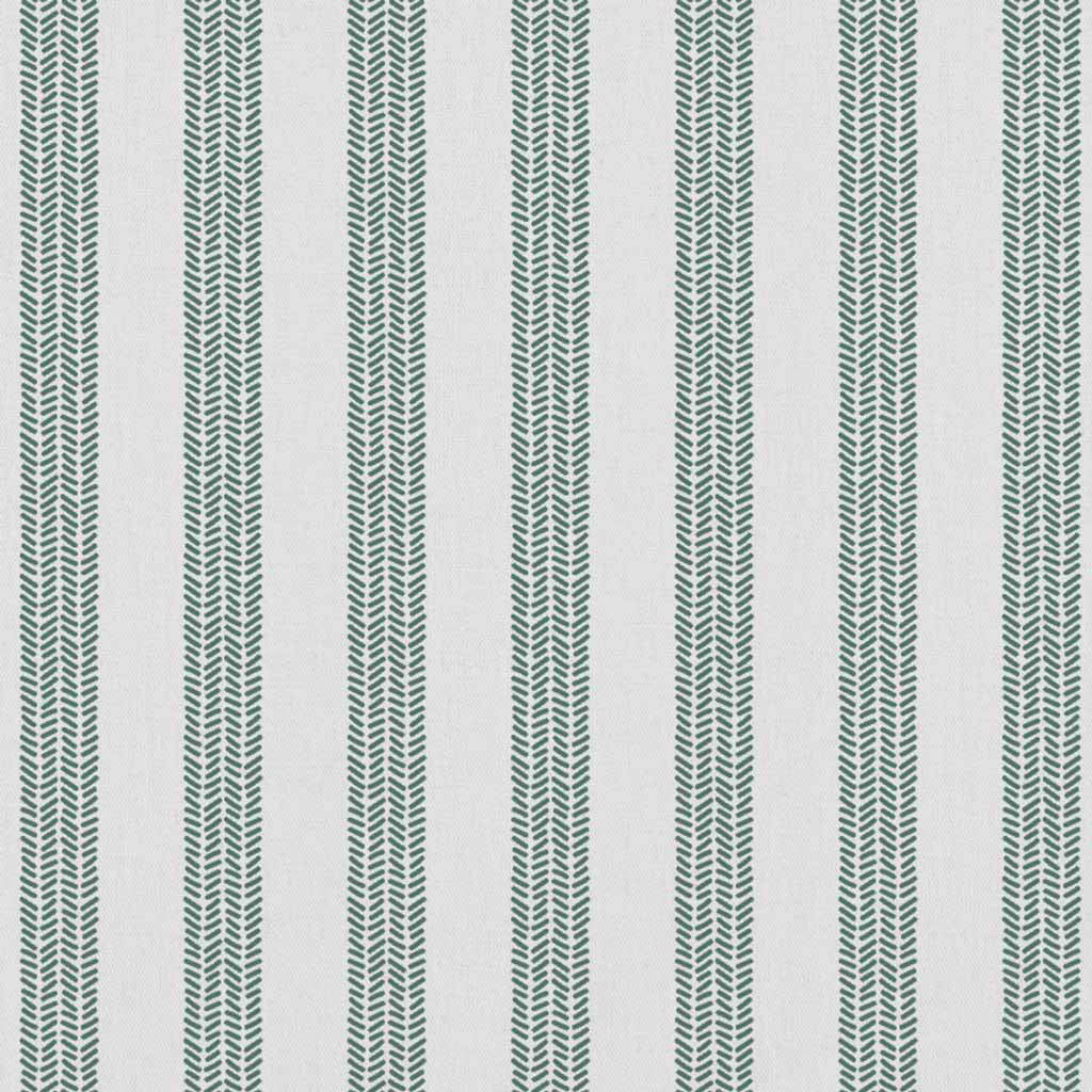 Evianne Sage-WHT - White curtain fabric with Green Striped print