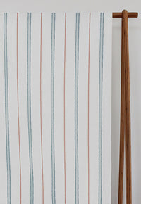 Elise Sage Ochra-WHT - vertical two tone striped fabric.