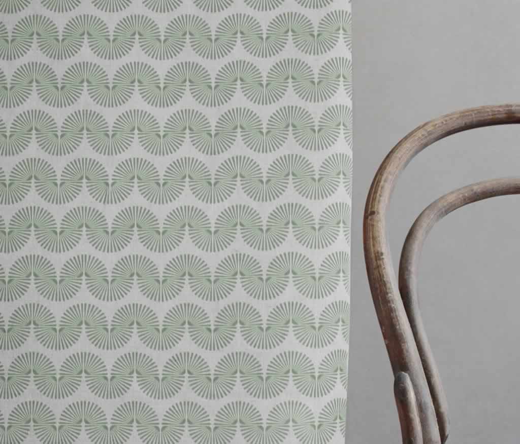 Ofira Sage - Curtain fabric with Green abstract print