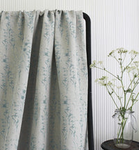 Breeze Sea Breeze - Curtain fabric with Light Blue botanical pattern