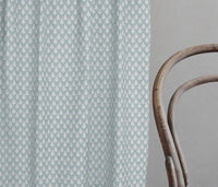 Kira Shadow Blue- Curtain fabric with Pale Blue botanical print