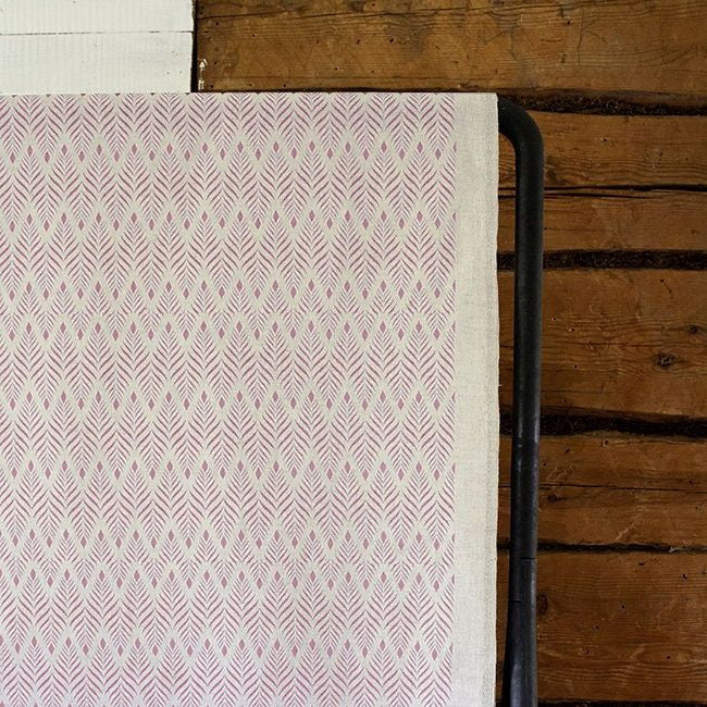Sylvia Sweetpea - Pink abstract print on Natural fabric