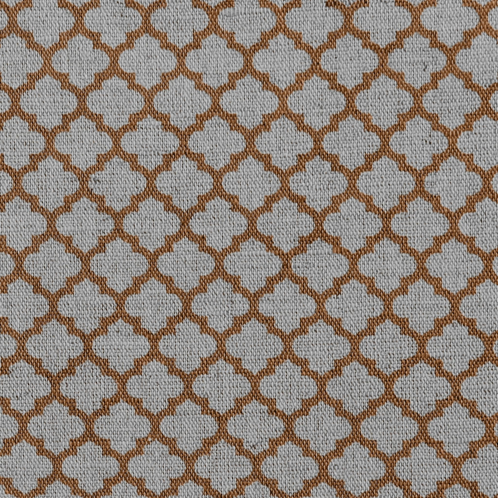 Jonna Tangerine - Curtain fabric, orange moroccan clover pattern