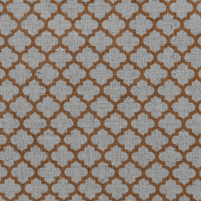Jonna Tangerine - Curtain fabric, orange moroccan clover pattern
