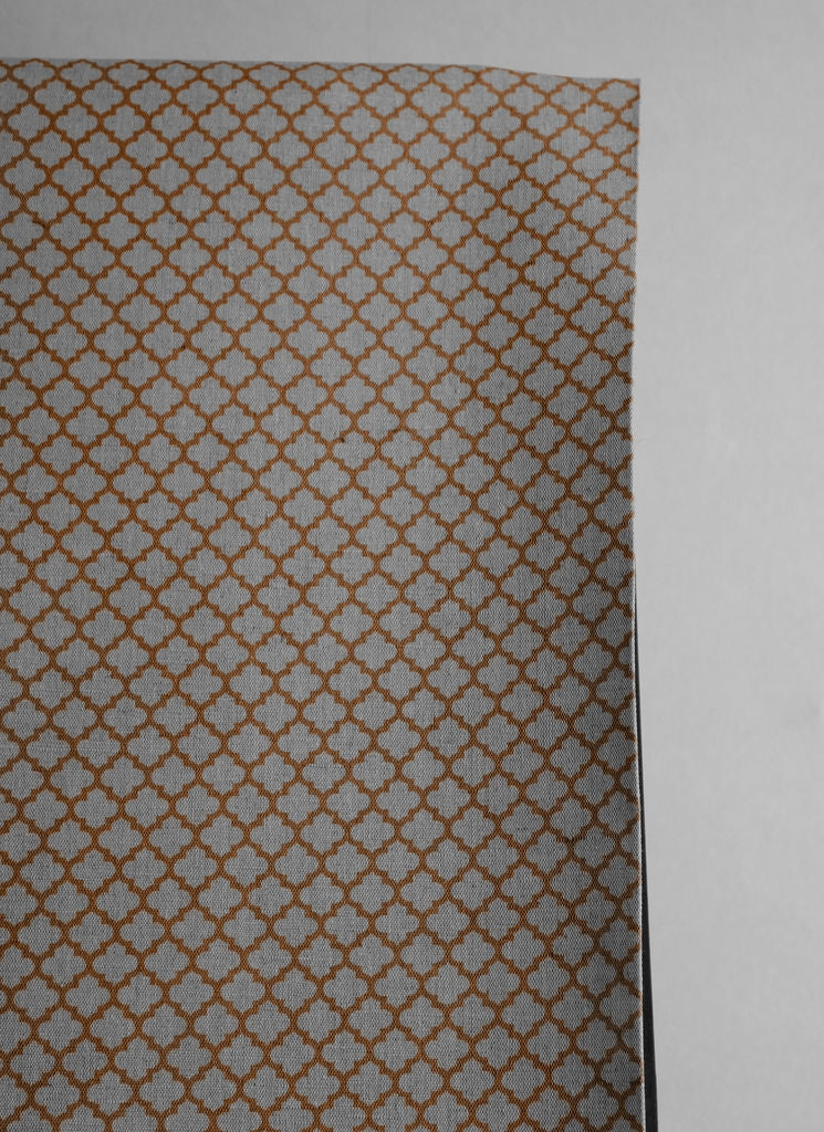 Jonna Tangerine - Curtain fabric, orange moroccan clover pattern