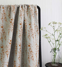 Breeze Terracotta - Curtain fabric with Orange botanical pattern