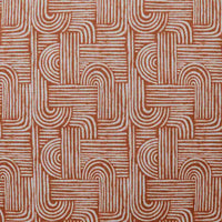 Ediva Terracotta - Curtain fabric with Orange abstract print