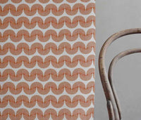 Ofira Terracotta - Curtain fabric with Orange abstract print