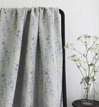 Breeze True Blue - Curtain fabric with Blue botanical pattern