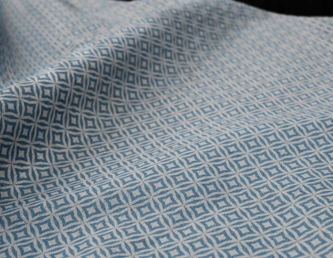 Nella True Blue- Fabric for curtains printed with Blue