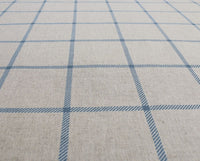 Tove True Blue - Checked fabric with Blue checks for curtains, roman blinds