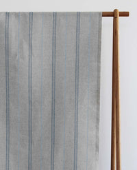 Elise True Blue- Linen Cotton mix curtain fabric, True Blue & Sky Blue stripes