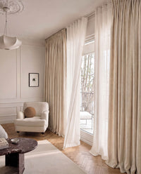 Sheer Voile Linen Curtains -With Curtains - Living Room