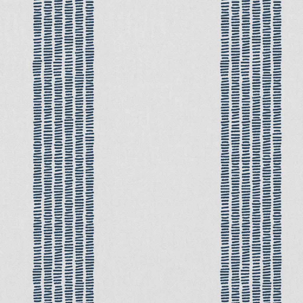 Sumi Ink-WHT - White curtain fabric with Blue Striped print