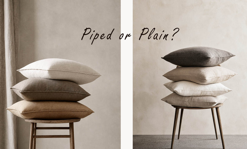 Made To Measure Cushion cover Styles  - Choose Style, Linen Fabric and Piping