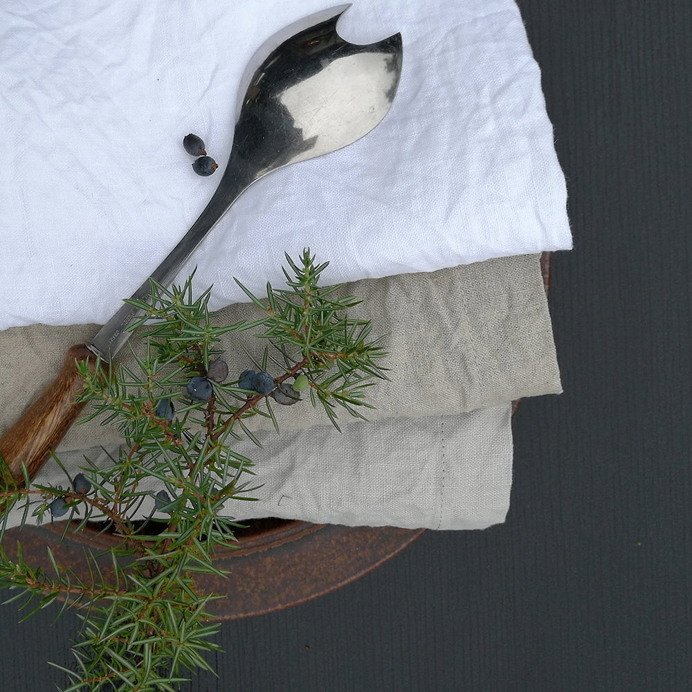 Prewashed Linen Napkin -- WHITE, NATURAL & DOVE GREY