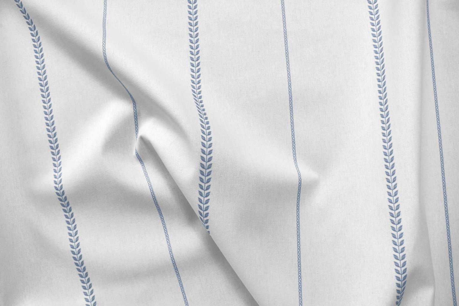 Berit Agate Blue - curtain fabric with Blue striped print