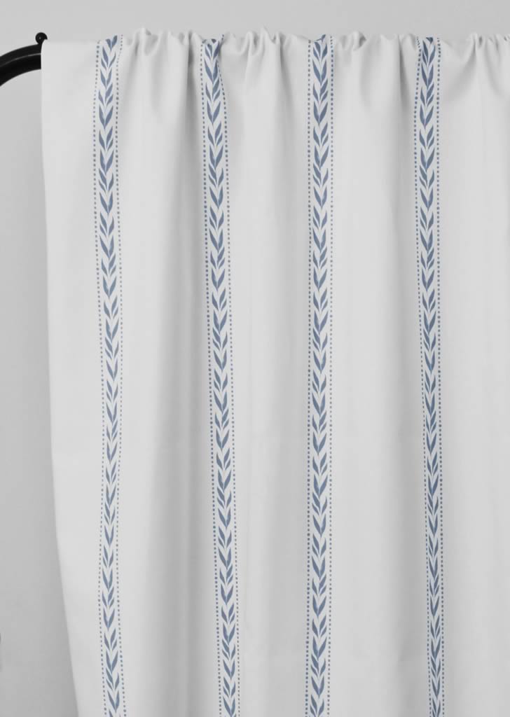 Helena Agate Blue - curtain fabric with Blue striped print