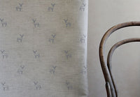 Deer Ash - Curtain fabric with grey pattern of deers