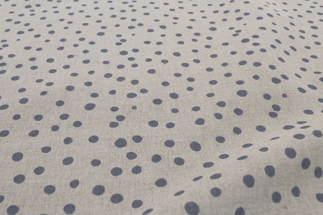 Dottie Ash - Dotted curtain fabric with Grey dots 