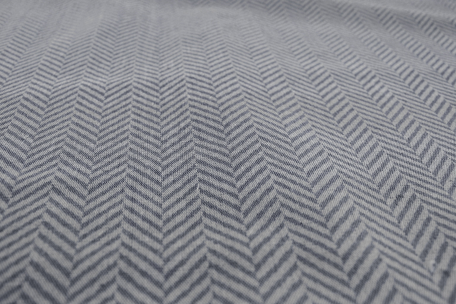 Hugo Ash Curtain fabric, Herringbone pattern. Linen Cotton Mix