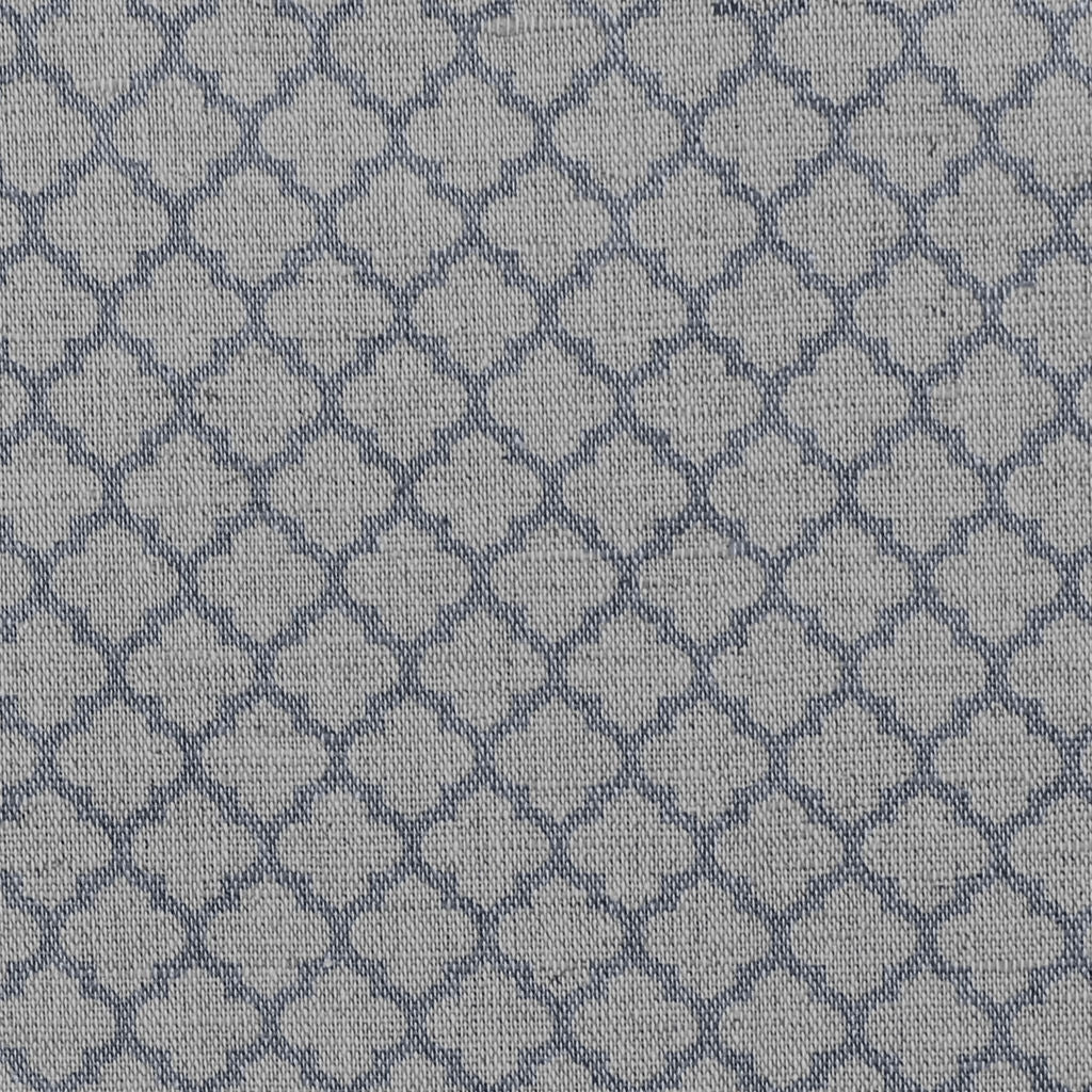 Jonna Ash - Curtain fabric, grey moroccan clover pattern