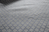 Jonna Ash - Curtain fabric, grey moroccan clover pattern
