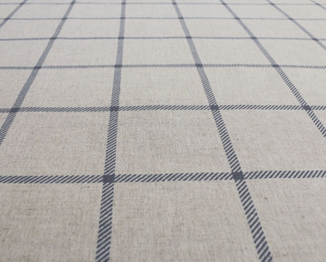 Tove Ash - Checked fabric with Grey checks for curtains, roman blinds