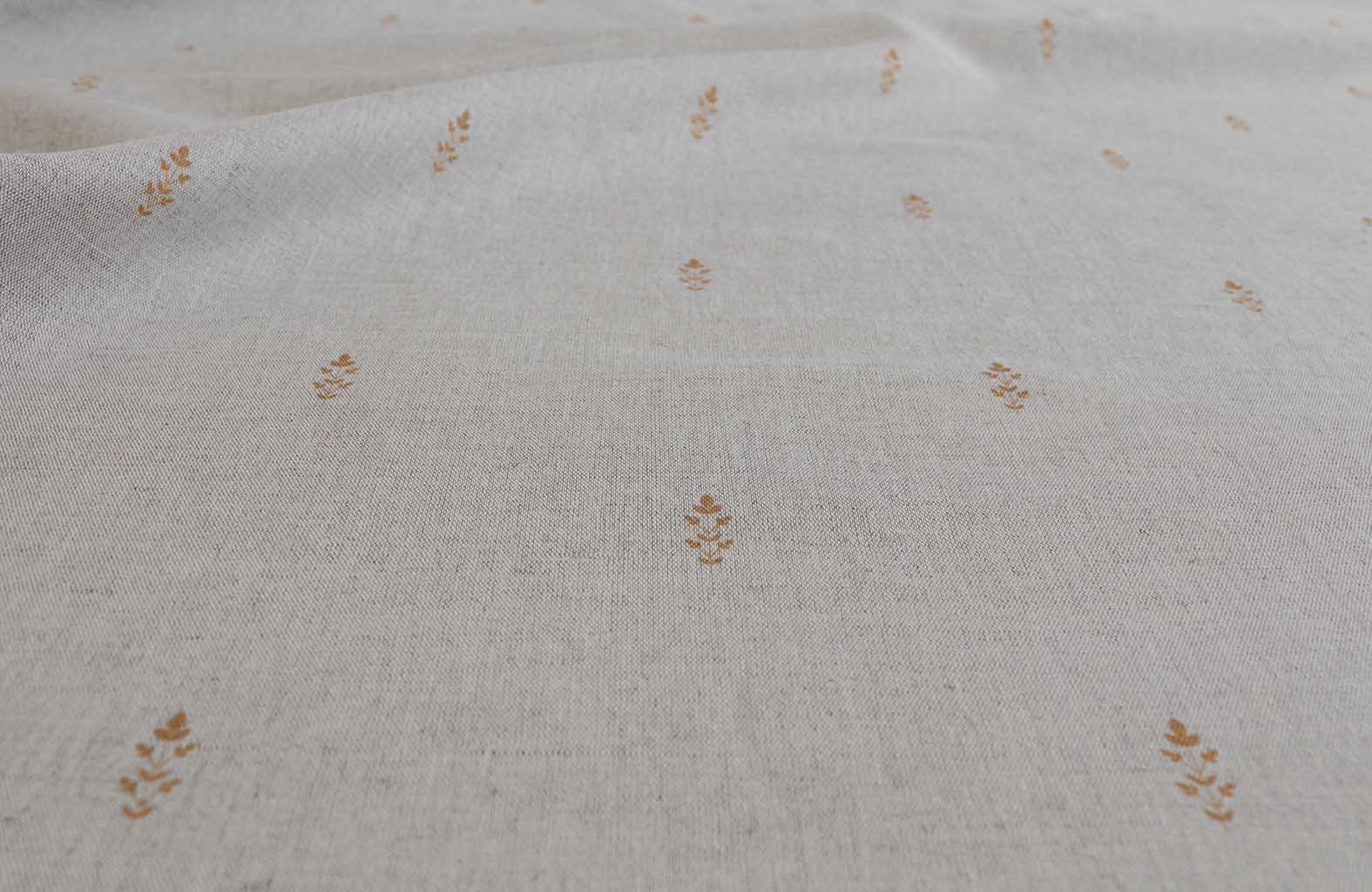 Asli Gold Ochra - Natural fabric with classical Yellow Orange pattern