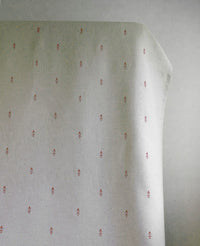 Asli Terracotta - Natural fabric with classical Orange pattern