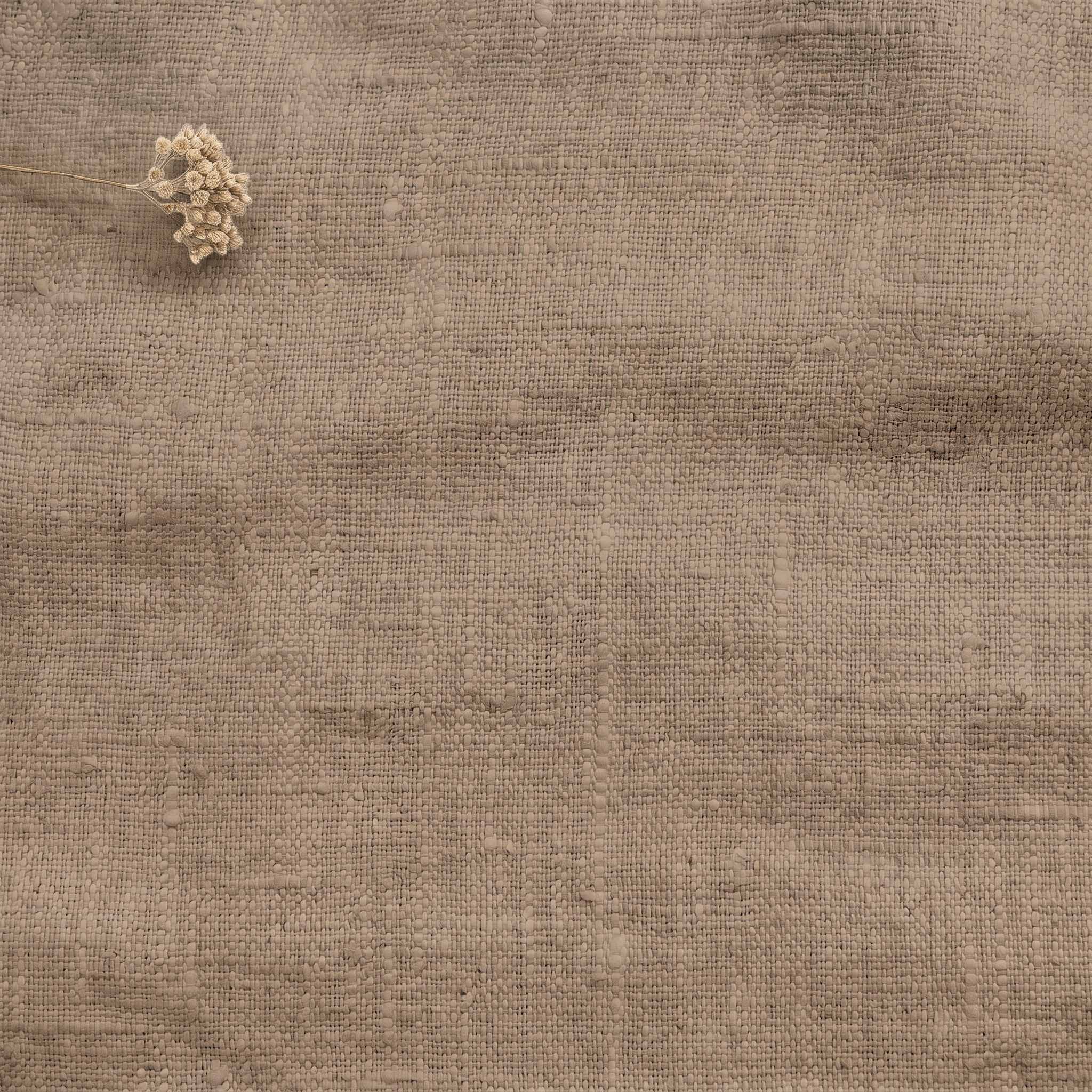 Beige Brown Linen fabric - pre-washed 100% linen. Bianco Tawny by Ada & Ina.