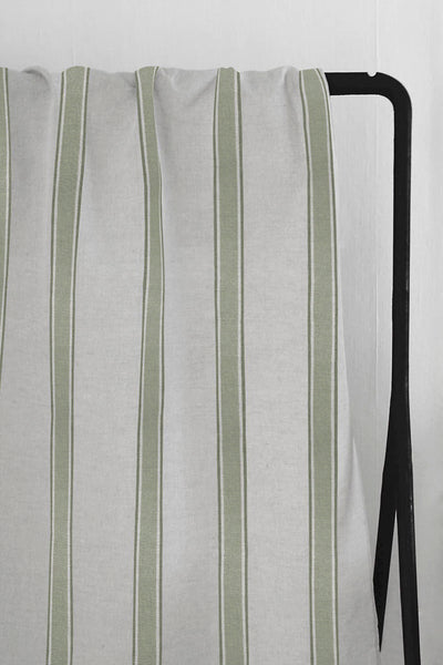 Bella Moss - Curtain fabric with Green stripes