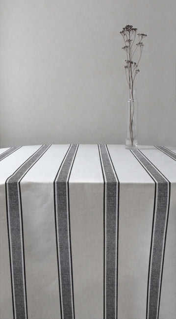 Bella Black - Curtain fabric with Black stripes