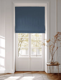 Blue cotton roman blind made of Amara Blue Grey - Blue 100% cotton fabric
