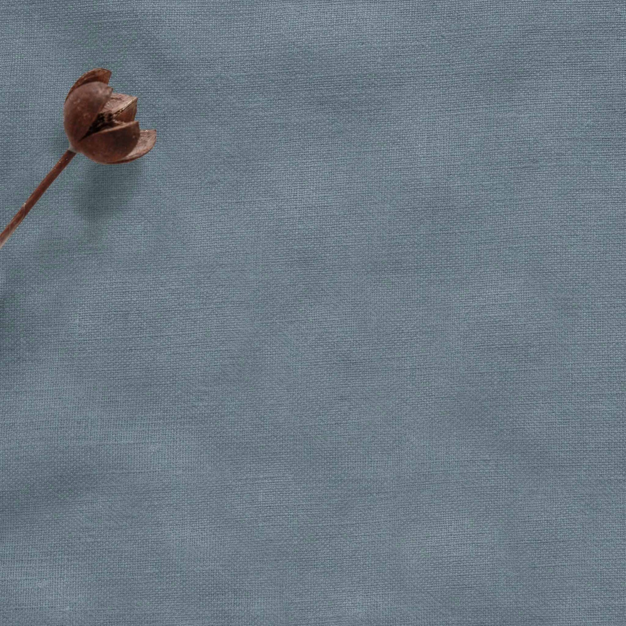 Blue Linen stonewashed Fabric. Mariana Blue River by Ada & Ina