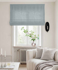 Blue Linen Roman blind - Cotton lined. Made of pre-washed 100% linen Bianco Dusky Blue by Ada & Ina.