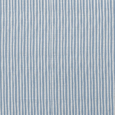 Maisa Blue Mist - Linen curtain fabric, Blue stripes