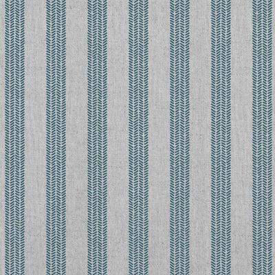 Evianne Blue Stone - Natural curtain fabric with Blue Striped print