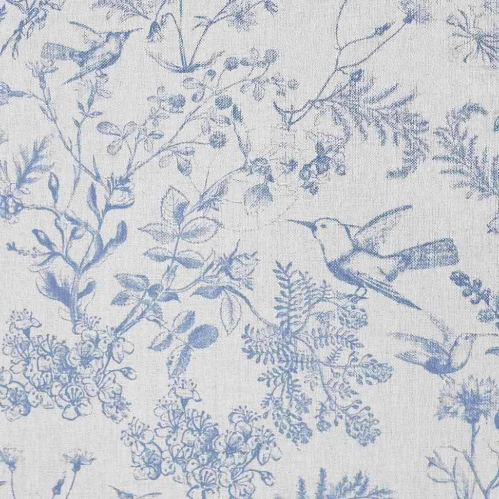 Marianne-INV Denim - Curtain fabric with Blue botanical print