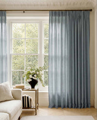 Greyish Blue Triple pleat curtains