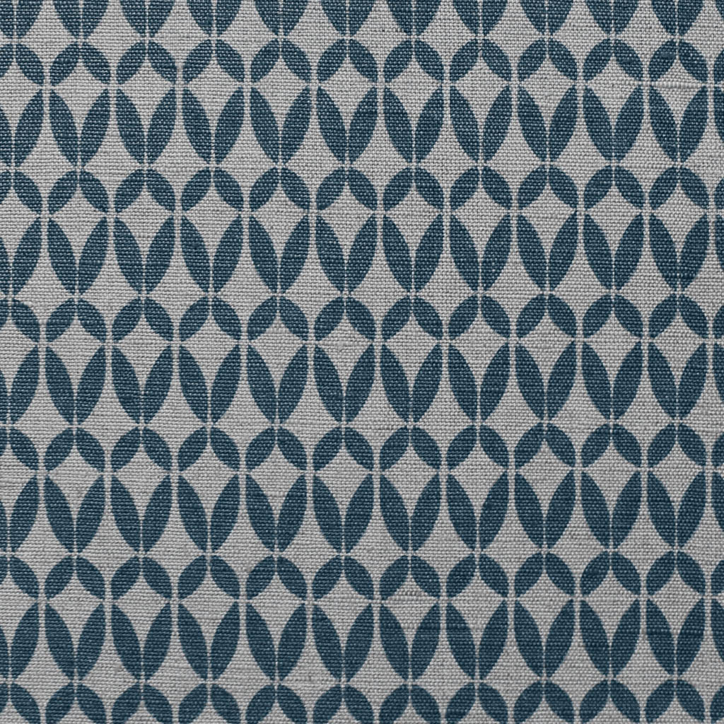 Siruna Blue Stone - Natural curtain fabric, Blue contemporary print